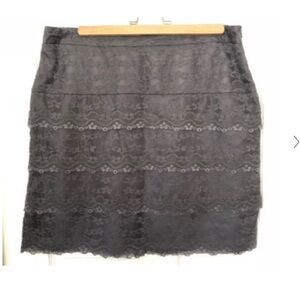 Larry Levine Grey Lace Layer Pencil Skirt Size 10 Career Cocktail Workwear